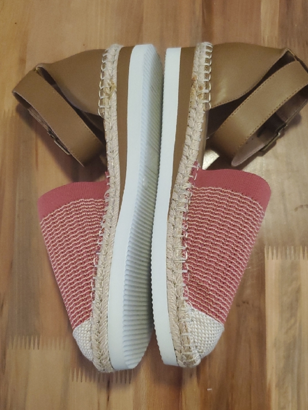 Crown Vintage Coral Pink Espadrille Slingback Flats - Picture 3 of 10